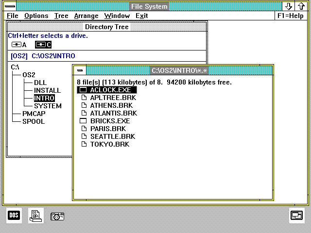OS2 1.10 - File Manager